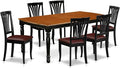 East West Furniture DOAV7-BCH-LC 7 Piece Kitchen Table & Chairs Set Consist of a Rectangle Butterfly Leaf Dining Table and 6 Faux Leather Upholstered Chairs, 42x78 Inch, Black & Cherry