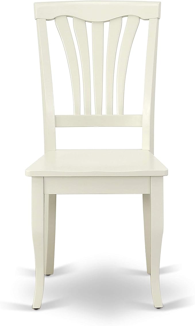 East West Furniture LGAV7-LWH-W 7 Piece Dining Room Table Set Consist of a Rectangle Kitchen Table with Butterfly Leaf and 6 Dining Chairs, 42x84 Inch, Linen White
