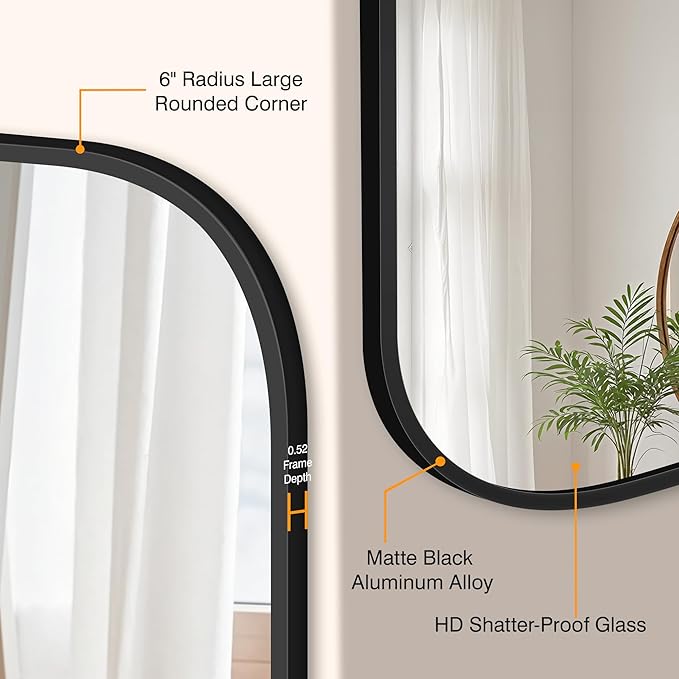 Bathroom Mirrors for Over Sink, 30x30 Vanity Squircle Mirror for Bathroom Sink, HD Shatterproof Square Wall Mirror for Bathroom Washroom Lavatory Restroom Metal Frame