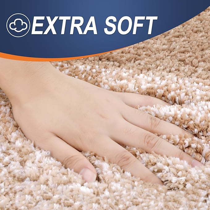 OLANLY Bathroom Runner Rugs 44x24, Extra Soft Absorbent Microfiber Bath Rugs, Rubber Backing, Quick Dry, Machine Washable Bath Mats for Bathroom Floor, Tub and Shower, Home Decor Accessories, Beige