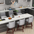 Counter Height Barstools Set of 6,360° Swivel Bar Stools with Back,26 inch Modern Counter barstools,Upholstered Bar Tall Stools for Kitchen Counter,Kitchen Island,Bar, Home (Light Gray, SET OF 6)