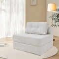 ANONER Folding Sofa Bed, Versatile Convertible Sleeper Chair with Pillow, Futon Fold Out Chair Bed, Memory Foam Chaise Lounge, Cozy Floor Couch for Living Room and Bedroom, Beige