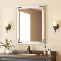 VocalStar White Wood Framed Mirror 24 x 32 Inch, Rustic Natural White Wooden Rectangle Bathroom Vanity Wall Mirror for Farmhouse Boho Decor, 1/4-inch Shatterproof Glass | Waterproof