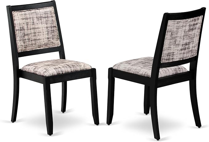 X12X2-006-30 - 13-piece Dining Room Table Set a Rectangular Kitchen Table and 12 Wire Brushed Black Polyester Fabric Stackable Chair, 39x120 Inch, Wire Brushed Black