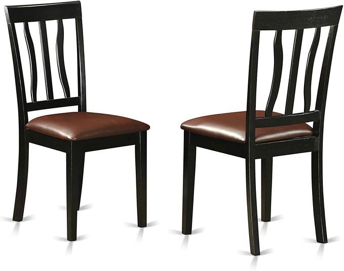 East West Furniture QUAN7-BCH-LC 7 Piece Kitchen Table & Chairs Set Consist of a Rectangle Butterfly Leaf Dining Table and 6 Faux Leather Upholstered Chairs, 40x78 Inch, Black & Cherry
