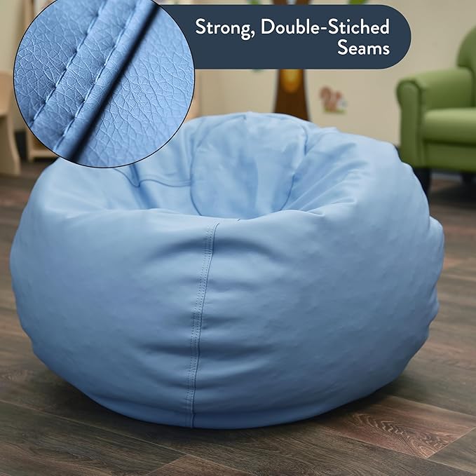 Children's Factory, CF610-076, 26" Go2 Bean Bag, Sky, Kids Flexible Seating for Reading Nook, Daycare, Playroom, Classroom, and Homeschool Furniture