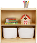 OOOK Montessori Toy Shelf, Kids Bookshelf and Toy Storage, Small Bookshelf for Kids, 2-Tier Wooden Storage Shelves for Classroom, Kindergarten, Kids Room, Playroom, Daycare Center and More