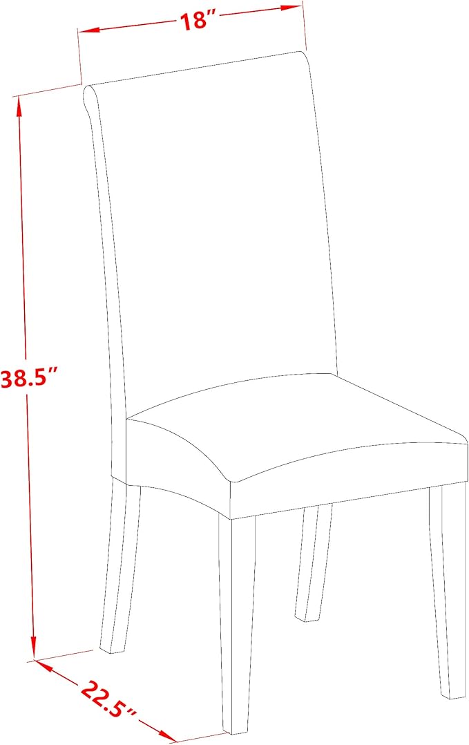 East West Furniture LGBA5-BLK-05 5 Piece Dinette Set Includes a Rectangle Dining Table with Butterfly Leaf and 4 Grey Linen Fabric Parson Dining Room Chairs, 42x84 Inch, Black