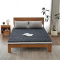 Welnow Japanese Futon Floor Mattress, Full Size Thick Tatami Mat Portable & Foldable Roll Up Floor Bed Mattress with Storage Bag, Sleeping Pad for Adults, Dorm, Guest Bed, Camping and Travel, Black