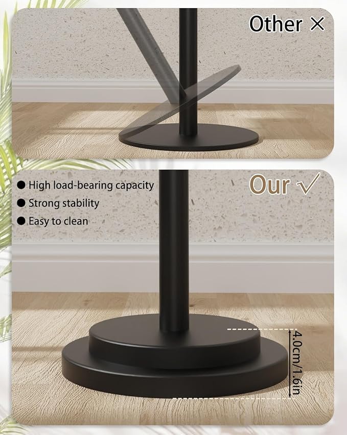 Height Adjustable Drink Table, Vintage Round Indoor Metal Plant Stand, for Small Spaces, Living Room, Bedroom, Cocktail, 1 Pack, White, GBZ001CW-1