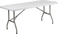 Flash Furniture Elon 6' Rectangular All-Occasion Plastic Folding Event Table, Folding Banquet Table for Indoor/Outdoor Events, White