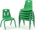 Berries Jonti-Craft 8126JC6119 Stacking Chairs with Powder-Coated Legs, 16" Height, Green, Pack of 6