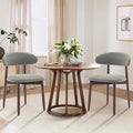 COLAMY Wooden Dining Chairs Set of 2, Modern Fabric Upholstered Kitchen Side Chairs, Farmhouse Dining Room Chair with Foot Pegs, Green