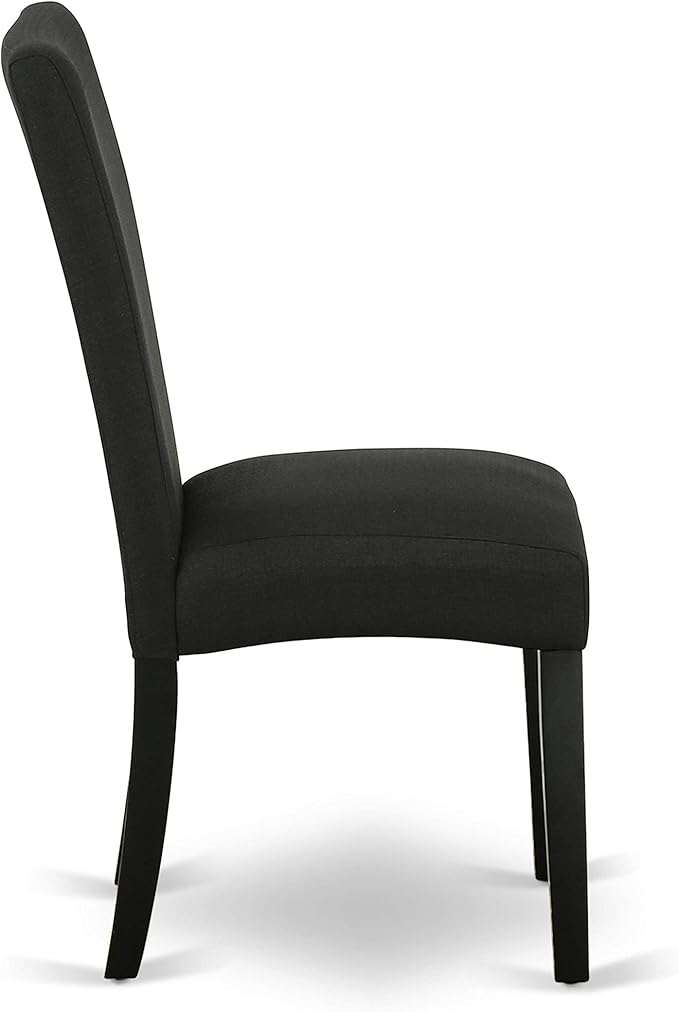 East West Furniture X626DR124-5 5 Piece Dining Room Furniture Set Includes a Rectangle Dining Table with X-Legs and 4 Black Color Linen Fabric Upholstered Chairs, 36x60 Inch, Multi-Color