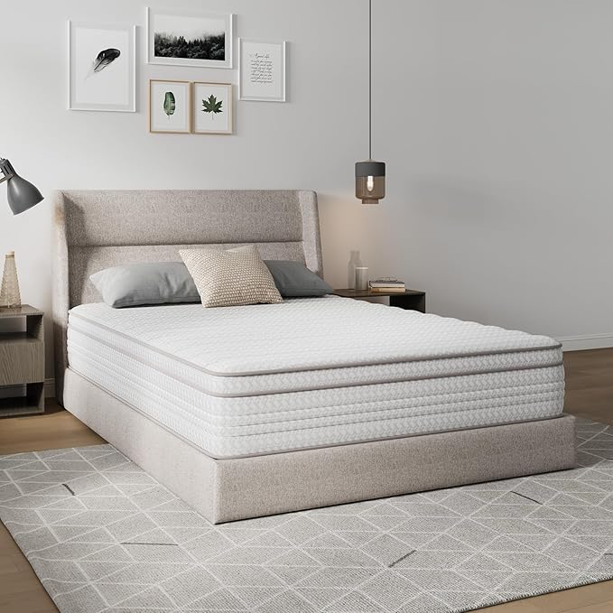 Novilla Full Size Mattress, 12 Inch Full Mattresses in a Box with Smarts™ Pocket Coil for Pressure Relief, Medium Firm Foam and Spring Hybrid Colchones with CertiPUR-US Certified