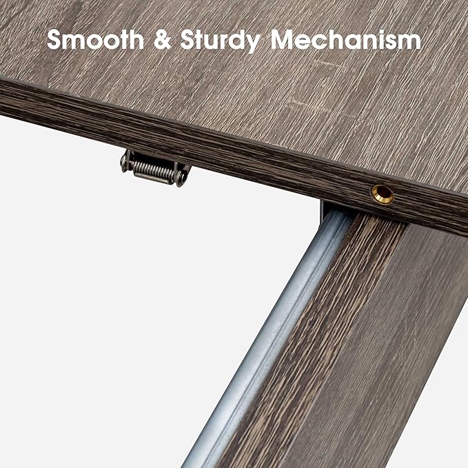 Expandable Dining Table, Convertible Table for Dining Room, Kitchen and Small Spaces, for 6-10 People, Dark Oak
