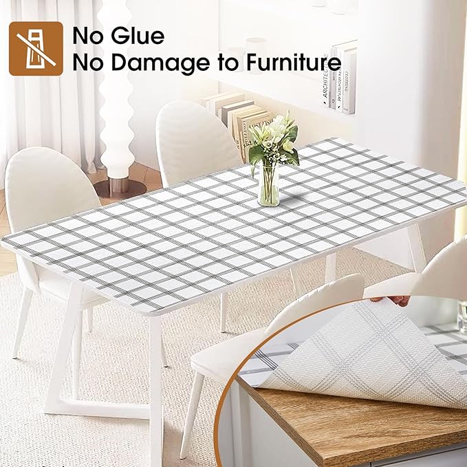 Beautysaid Shelf and Drawer Liner for Kitchen Cabinet, Non Adhesive Non Slip Shelf Paper Waterproof Washable Thickened for Dresser Pantry Shelve Bathroom Protector Liner(Plaid,23.6 in x 30 FT)