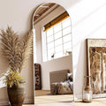 56"x21" Floor Full Length Mirror Standing Full Body Rounded Corner Rectangle Mirrors with Stand Hanging Wall Mounted Leaning Bedroom Living Room Bedroom Cloakroom