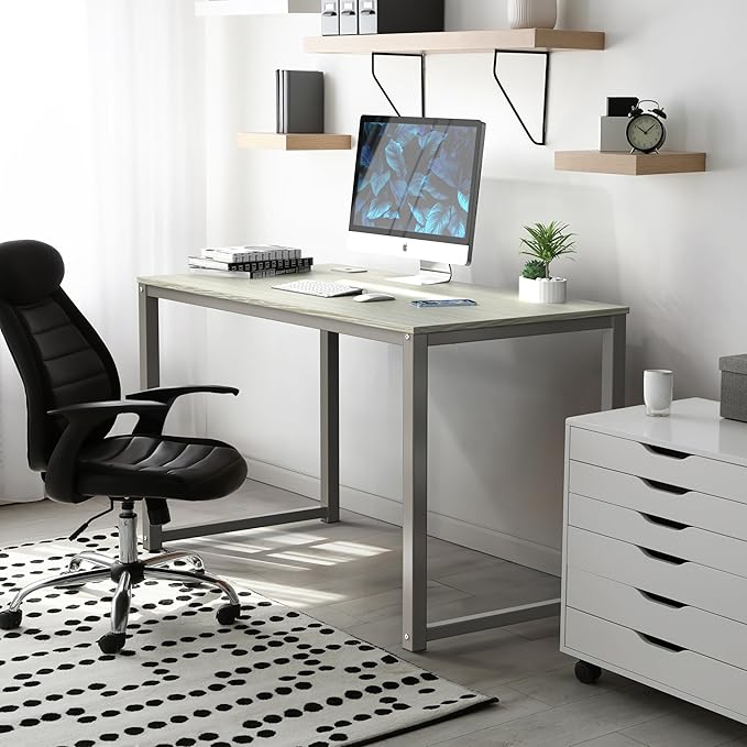 SHW 48-Inch Commercial-Grade Office Computer Desk, Maple