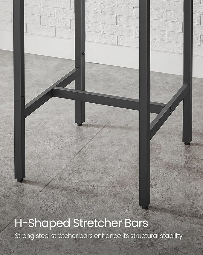 VASAGLE Bar Table, Small Kitchen Dining Table, High Top Pub Table, Bar Height Cocktail Table for Living Room Party, Sturdy Metal, 23.6 x 23.6 x 35.4 Inches for Narrow Spaces, Rustic Brown and Black
