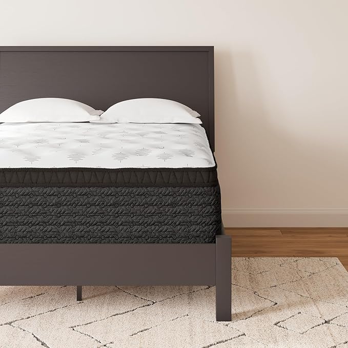 Signature Design by Ashley California King Size Ultra Luxury 16 Inch Hyper Cool Euro Top Hybrid Mattress with Cooling Gel Memory Foam, Fiberglass Free, Mattress In A Box