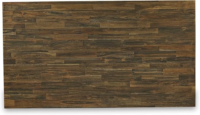 East West Furniture V777VE703-6 6 Piece Dining Set Contains a Rectangle Dining Room Table with V-Legs and 4 Brown Linen Fabric Parson Chairs with a Bench, 40x72 Inch, Multi-Color