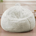 Giant Bean Bag Covers Only, Fluffy Stuffed Beanbag Chair Covers No Filler, Washable Bean Bags Cover for Adults, Stuffed Animal Bean Bag Anti-Slip, 6FT, White