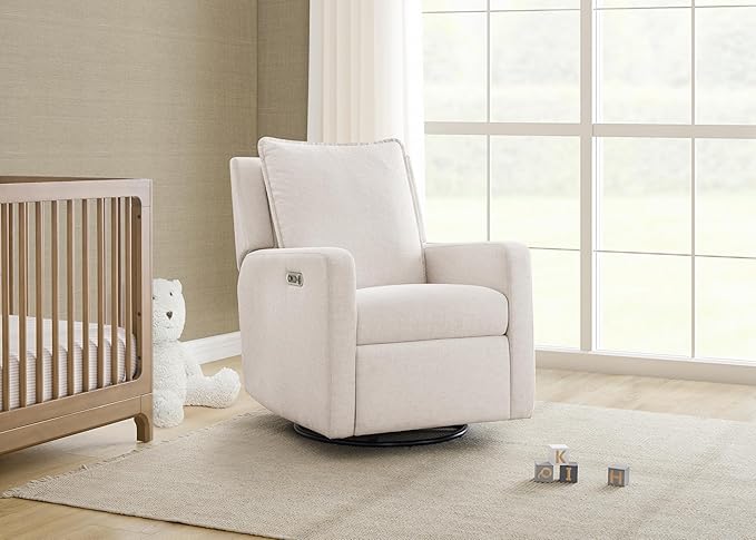 Delta Children babyGap Harlowe Power Recliner with USB-A and Type-C Ports Greenguard Gold Certified – Stain-Resistant Performance Fabric is Oeko-TEX Standard 100 Certified, Sand