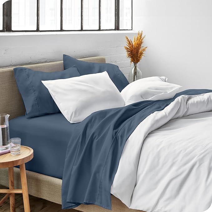 Bare Home Queen Sheet Set - Luxury 1800 Ultra-Soft Microfiber Queen Bed Sheets - Double Brushed - Deep Pockets - Easy Fit - 4 Piece Set - Bedding Sheets & Pillowcases (Queen, Bering Sea)