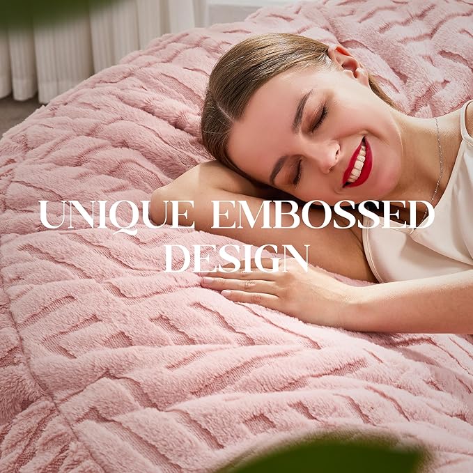 Hobestluk Bean Bag Chairs Adults Beanbag Chair with Filler Large Bean Bags with Fluffy Embossed Cover, Giant Bean Bag Chairs for Adults (Pink, 6FT - 70" x 70" x 15")
