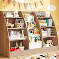 4 Tier Kids Bookshelf, 4 Layer Sling Kids Book Shelf for Kids Rooms, XXL Wood Children Bookcase,Baby Storage Book Rack,Toddler Bookshelf, Book and Toy Organizer,Book Display Shelf Burlywood