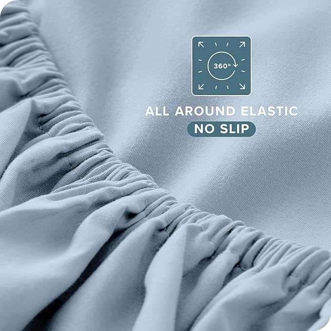 Bare Home Full Sheet Set - Luxury 1800 Ultra-Soft Microfiber Full Bed Sheets - Double Brushed - Deep Pockets - Easy Fit - 4 Piece Set - Bedding Sheets & Pillowcases (Full, Dusty Blue)