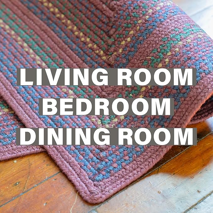 Jamestown Burgundy Braided Runner Rug, Jute, 22x72 Rectangle - Rustic Cabin Decor for Kitchen, Bathroom, Everywhere