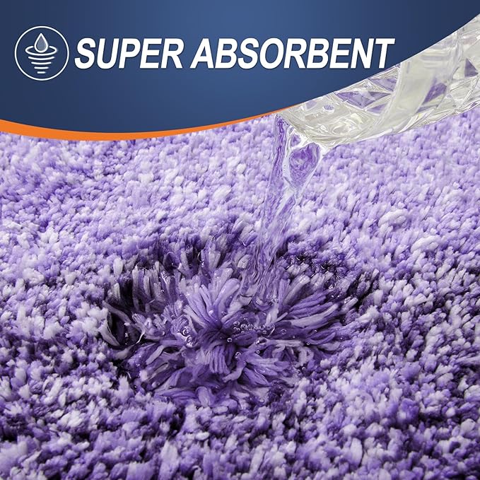 OLANLY Bathroom Rugs Mat 24x16, Extra Soft Absorbent Microfiber Bath Rugs, Rubber Backing, Quick Dry, Machine Washable Bath Mats for Bathroom Floor, Tub and Shower, Home Decor Accessories, Violet