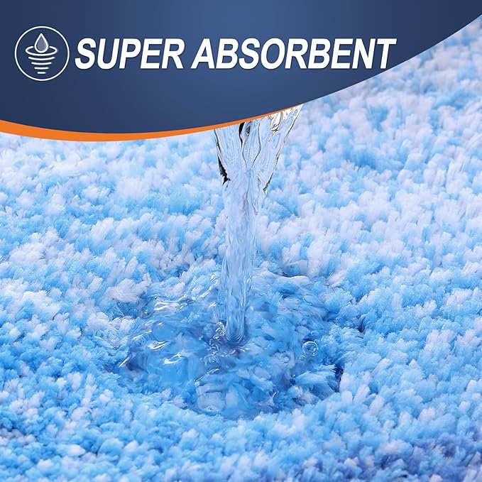OLANLY Bathroom Runner Rugs 59x24, Extra Soft Absorbent Microfiber Bath Rugs, Rubber Backing, Quick Dry, Washable Bath Mats for Bathroom Floor, Tub and Shower, Home Decor Accessories, Light Royal Blue