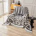HANDONTIME Reversible Sofa Cover Boho Geometric Couch Cover for Dogs Dark Grey Couches Covers Washable Chenille Couch Covers for 3 Cushion Couch Pet Friendly Furniture Protector for Pets, 59" X71"