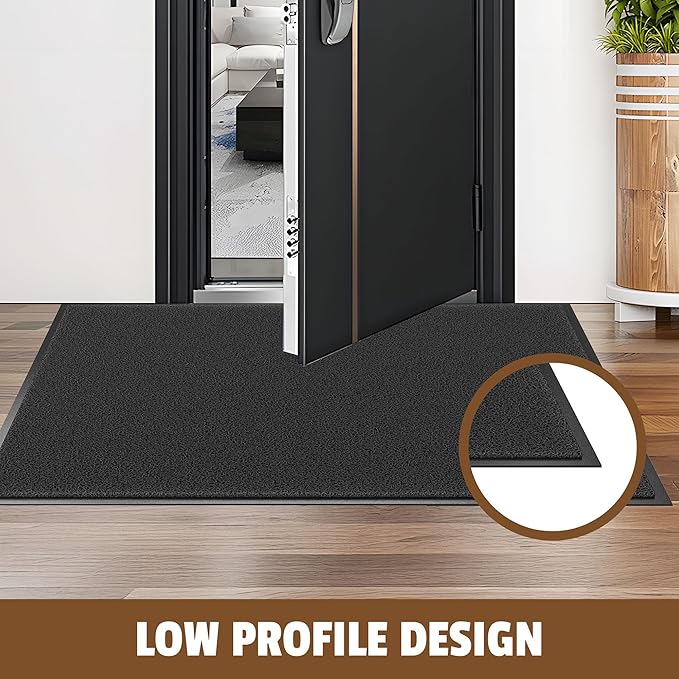 Front Door Mat Outside Entrance, 72" x 24" Doormat Outdoor Indoor Entrance, Non Slip Indoor Mats for Entryway, Heavy Duty Waterproof Low Profile Welcome Mat for Entry, Patio, High Traffic Areas