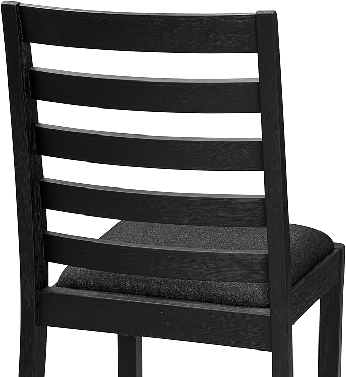 X07X1-B06-24 9-pc Modern Dining Room Table Set a Rectangular Dining Table and 2 wooden Benches and 7 Black Polyester Stackable Chair, 39x120 Inch, Wire Brushed Black