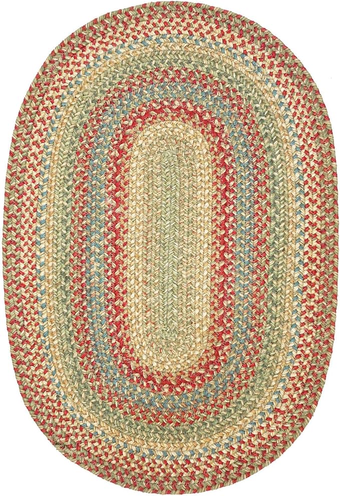 Azalea Multi Color Braided Oval Rug, Jute, 20x30 - Perfect Country Primitive Decor for Entryway, Kitchen, Everywhere