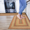 Homespice Kingston Multi Color Braided Rugs 27x45 – Small Jute Braided Kitchen Rugs for Country Decor
