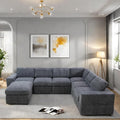 L Shaped Sectional Couches for Living Room, Modular Sectional Sofa with Ottoman, Lounge Modern Couch Living Room Furniture with Chaise, Dark Grey