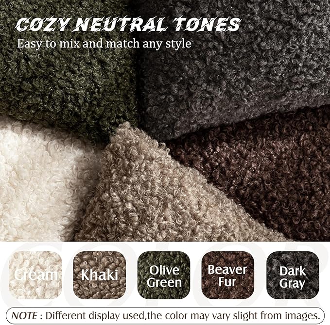 Foindtower 2 Pieces 20x20 Inch Dark Gray, Faux Fur Throw Pillow Cover Accent Sherpa Furry Pillow Covers Fuzzy Soft Pillowcases Cozy Sheepskin Decorative Fleece Cushion Case for Bed Couch Living Room