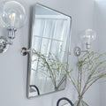TEHOME 20x30'' Brushed Nickel Pivot Mirror Rectangle Bathroom Vanity Mirror Brushed Silver Rounded Corner Metal Framed Tilting Beveled Vanity Wall Mirrors
