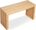Bamboo Natural 36 inch Wooden Bench, Small Wood Benches for Entryway, Living & Dining Room, Kitchen, Bedroom, Bathroom, Hallway, Front Door, For Indoor & Outdoor Patio Use, Mid Century Modern Decor
