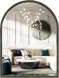 WallBeyond Black Vintage Mirror for Vanity 24x32 Inch, Gold Antique Mirror with Ornate Beaded Frame for Bathroom, Living Room, Fireplace, Entryway