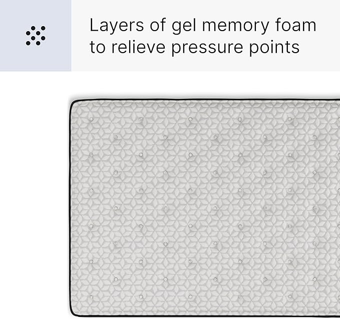 Signature Design by Ashley Limited Edition Pillow Top 13 " Pillow Top Hybrid Mattress with Gel Memory Foam, Edge Support for Cool Sleep and Pressure Relief, Queen, Fiberglass Free, Mattress In A Box