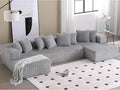 Free Combination Cloud Boneless Modular Sectional Sofa with Chaise Lounge,Modern Minimalist Upholstered Couches, Oversized U Shaped Lounge Sofa Couch w/ 8 Pillows