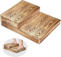 Wooden 2 Step Stool for High Beds, Moderate & Applicable 2-Step Stools for Seniors, Solid Wood steppingStool, Built-in Handle for Easy Carrying, 20.0" W