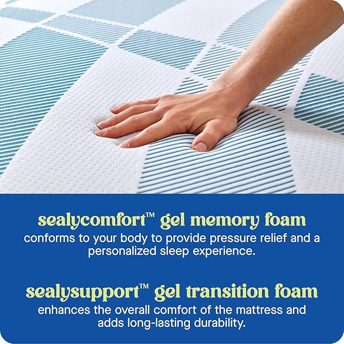 Sealy Dreamlife 10” Foam Mattress-in-a-Box, Full, SealyComfort Gel Memory Foam, Surface-Guard Technology, 10 Year Limited Warranty, Made in The USA