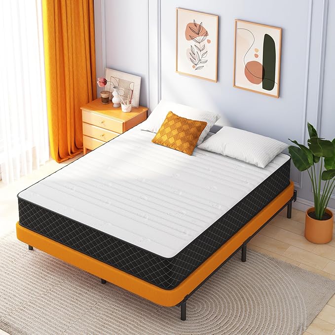 Double Mattress, 10 Inch Hybrid Memory Foam Full Size Mattress, Full Bed Mattres in a Box Pressure Relief & Firm Mattresses,Double Size Matress